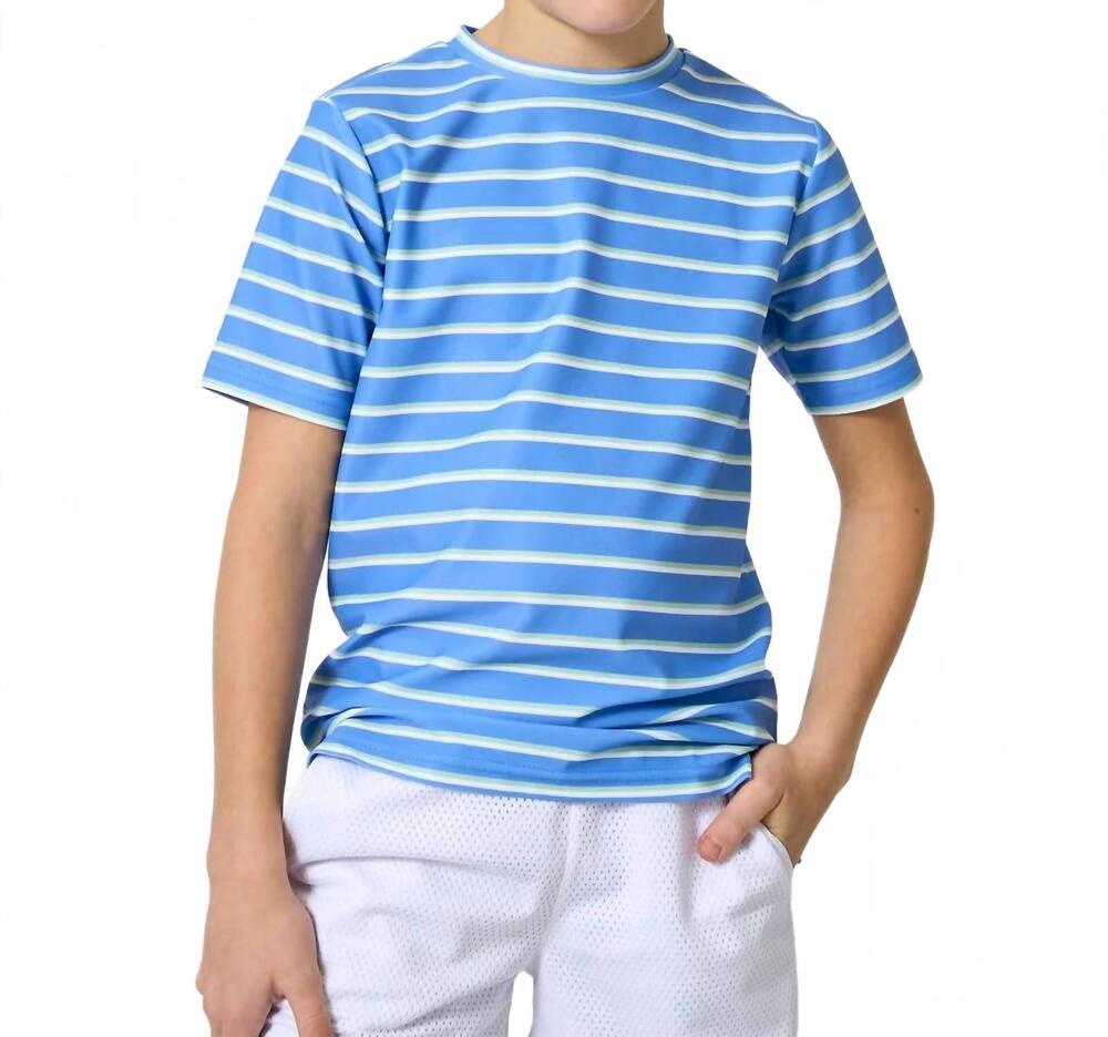 NEW COURTSIDE KIDS practice shirt in sky blue baseline stripe